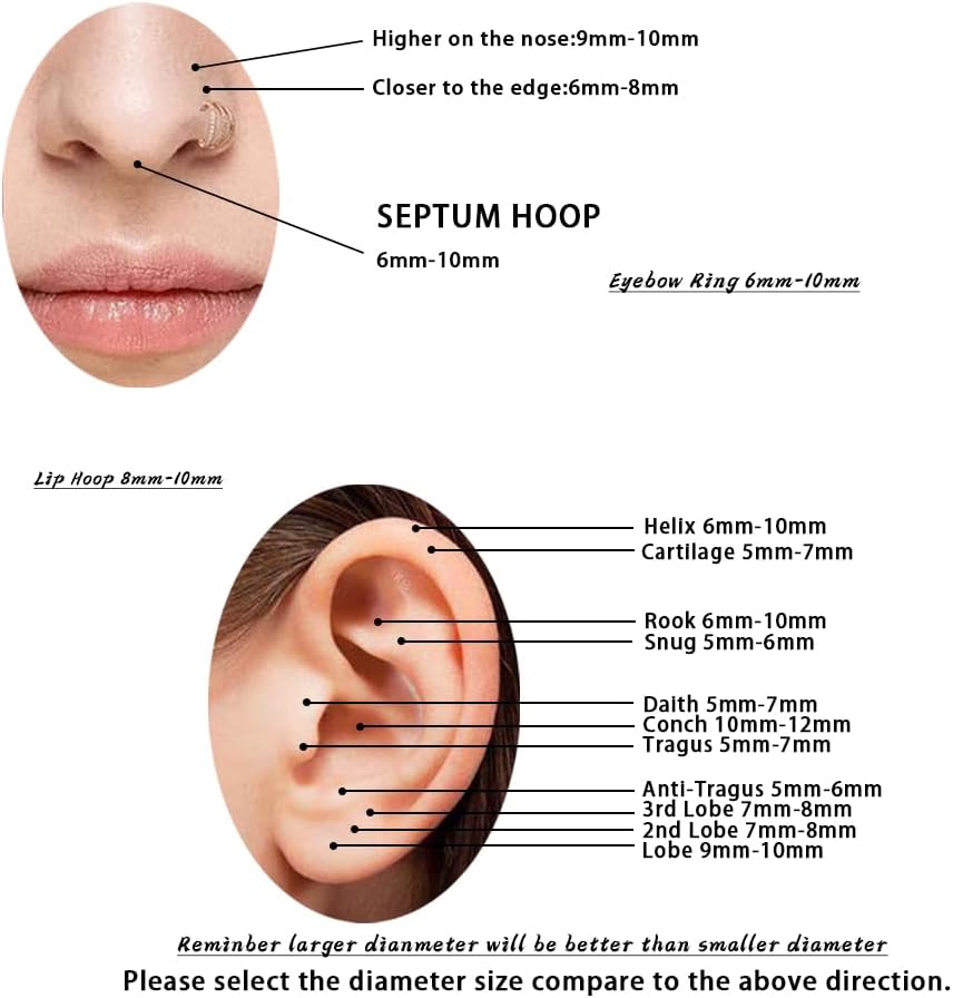 4PCS Nose Rings Opal 18G Nose Hoops 316L Surgical Steel Hypoallergernic Nose Piercings Jewelry for Women Nose Rings Suitable for Septum Rings Cartilage Earring Tragus Earring - Image 8