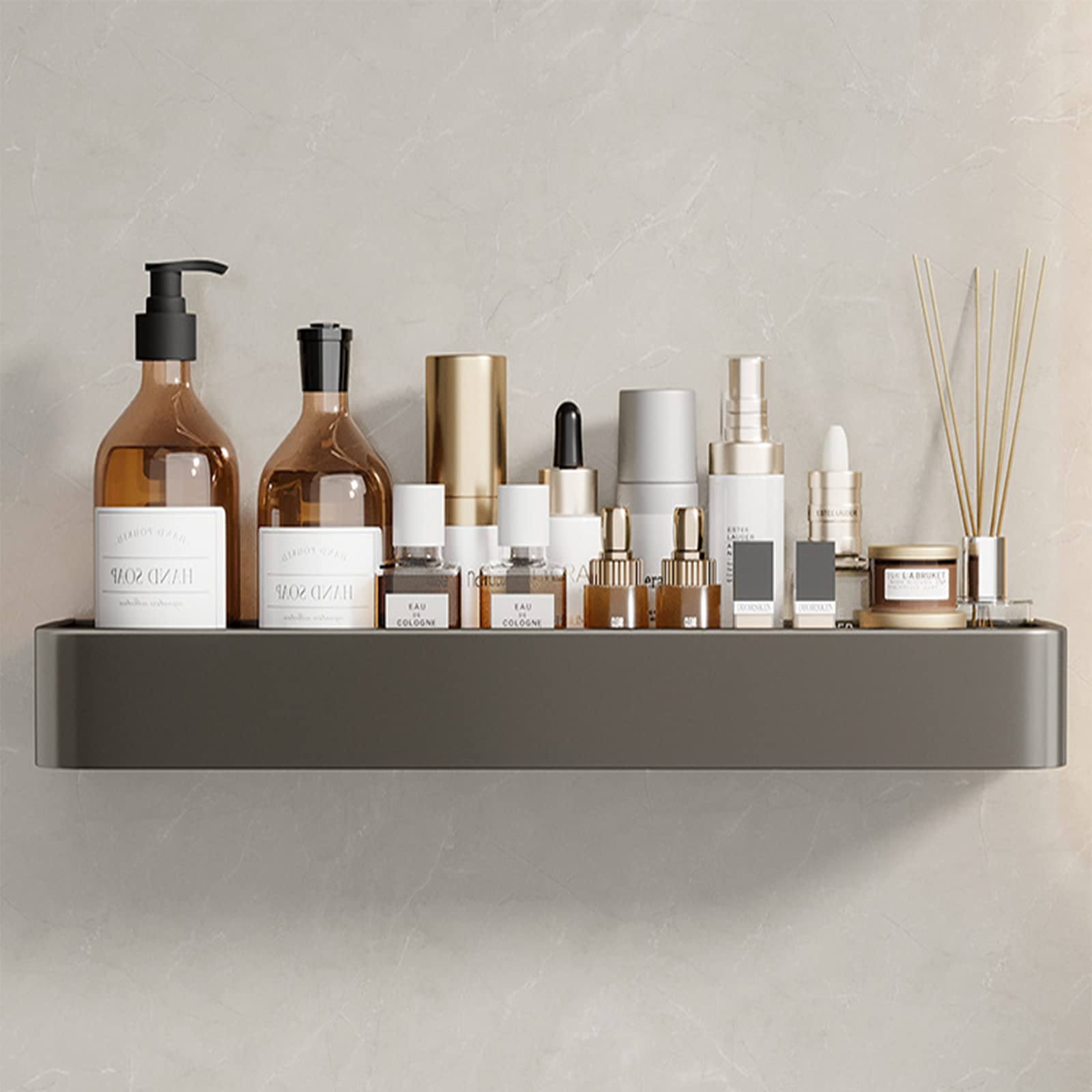 Bathroom Shelves Wall Mounted Shower Caddy Rustproof Shower Rustproof Titanium Alloy Shower Organizer Racks for Bathroom Kitchen (Large)