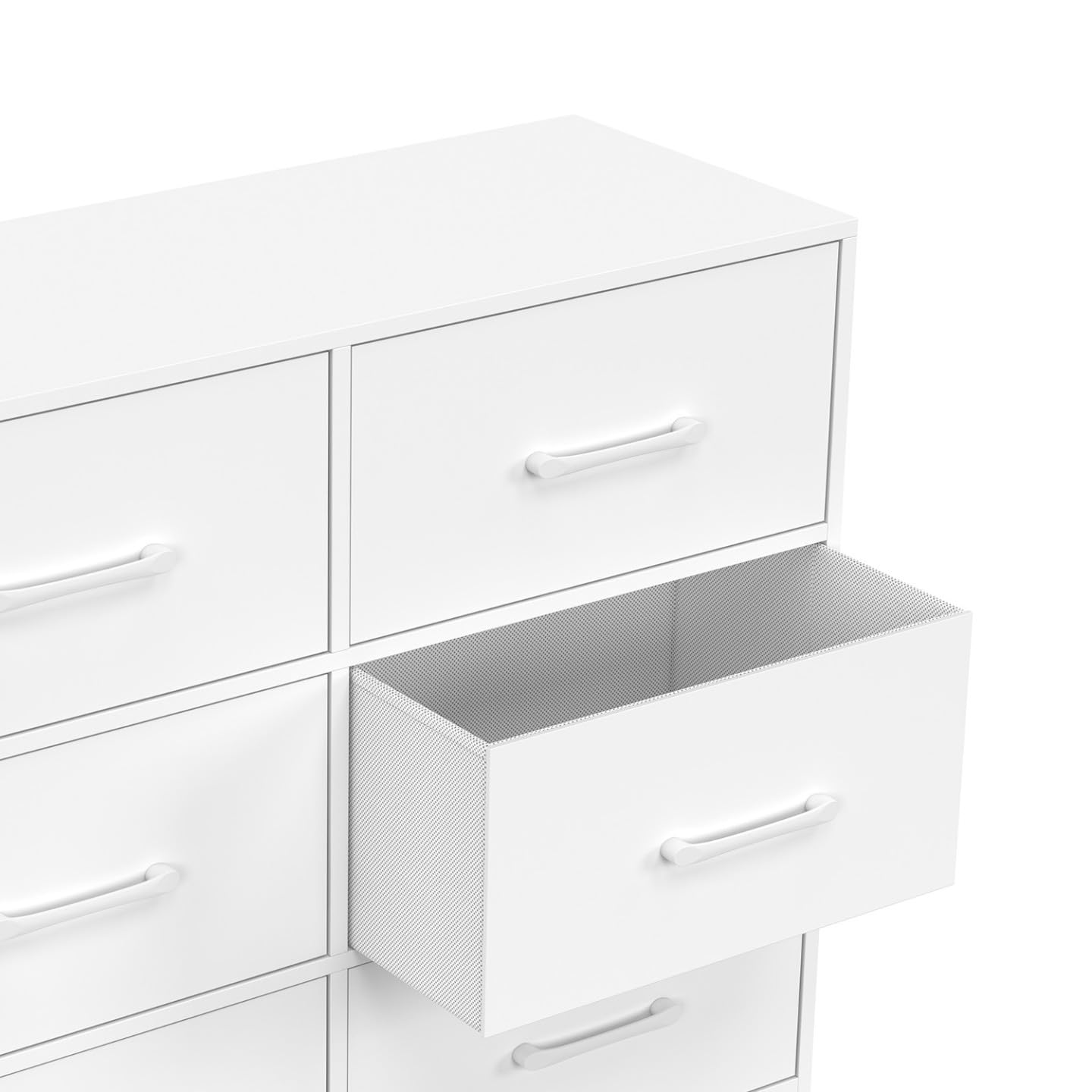 IDMarket - Cassettiera in tessuto a 6 cassetti UPPAH 80 cm in legno bianco