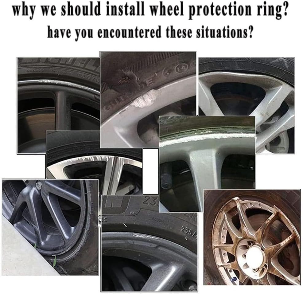 ホイールリムガード プロテクター ホイールカバー 16-20インチ 4個セット - 車のホイールリムを保護し、装飾する汎用品カーアク