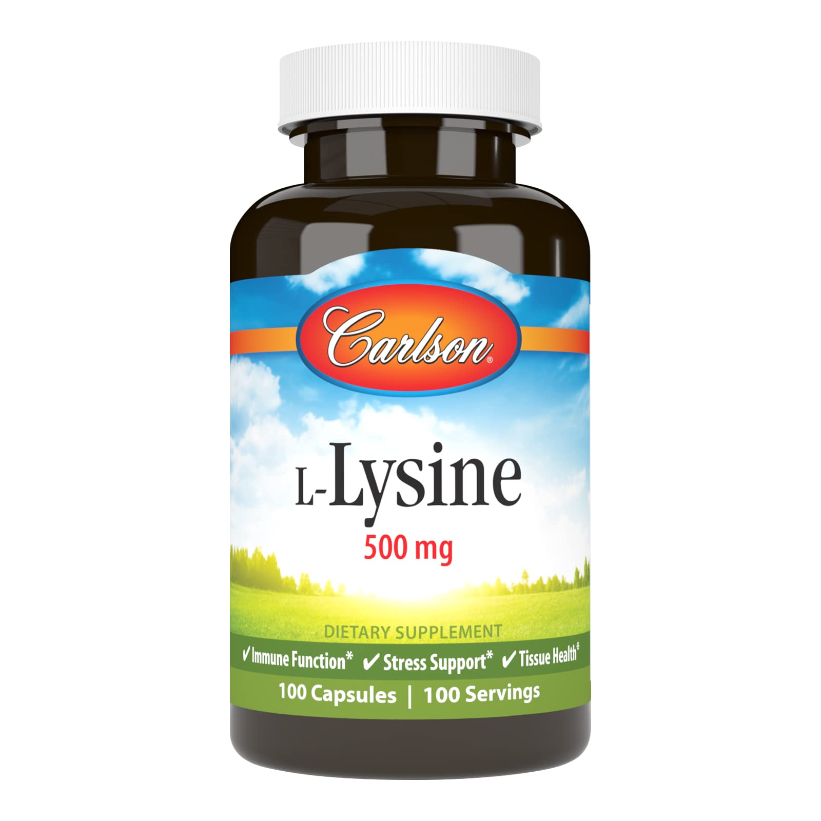 Carlson - L-Lysine, 500 mg, Supports Healthy Tissue & Muscle Development, 100 Capsules