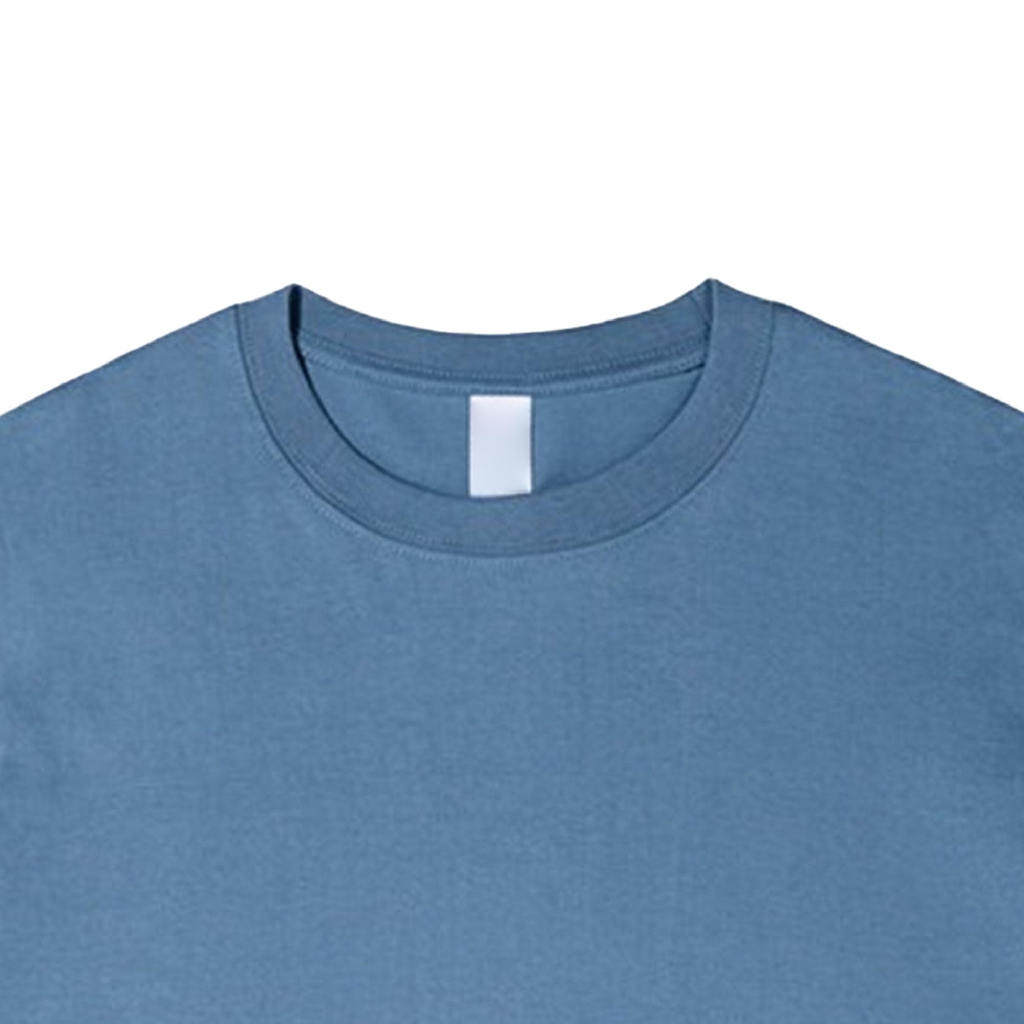 Men Round Neck Breathable Bottoming Shirts Classic Short Sleeve Daily T Shirt Summer Solid Simple Pullover Tops (Blue,Large)