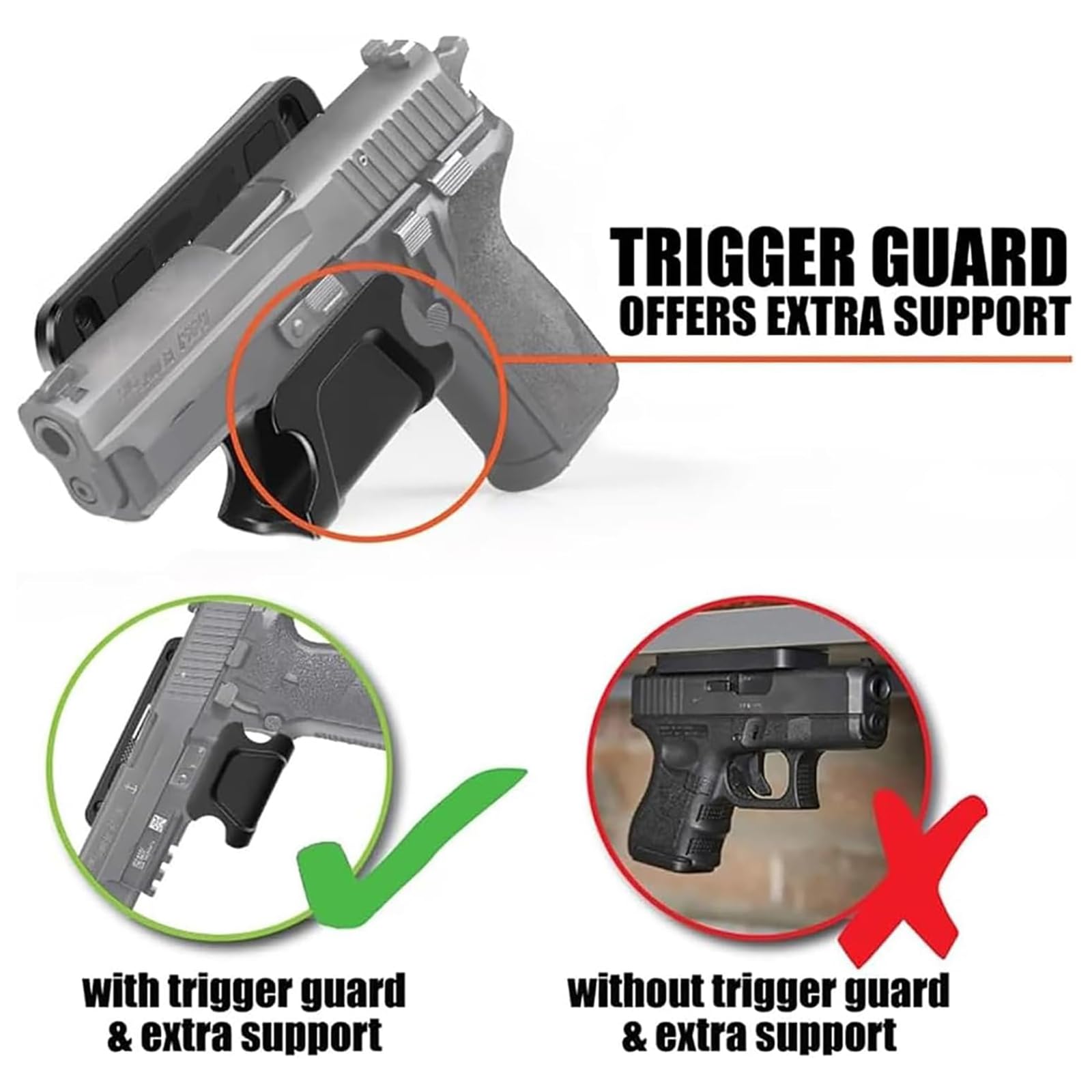 Monte Pistola Magnetica Con Protezione Della Protezione Del Grilletto, Supporto a Magnete Pistola, Con 60 Libbre, Facile Da Nascondere E Installare, Per Revolver, Pistola, Fucile, Fucile, Pistola