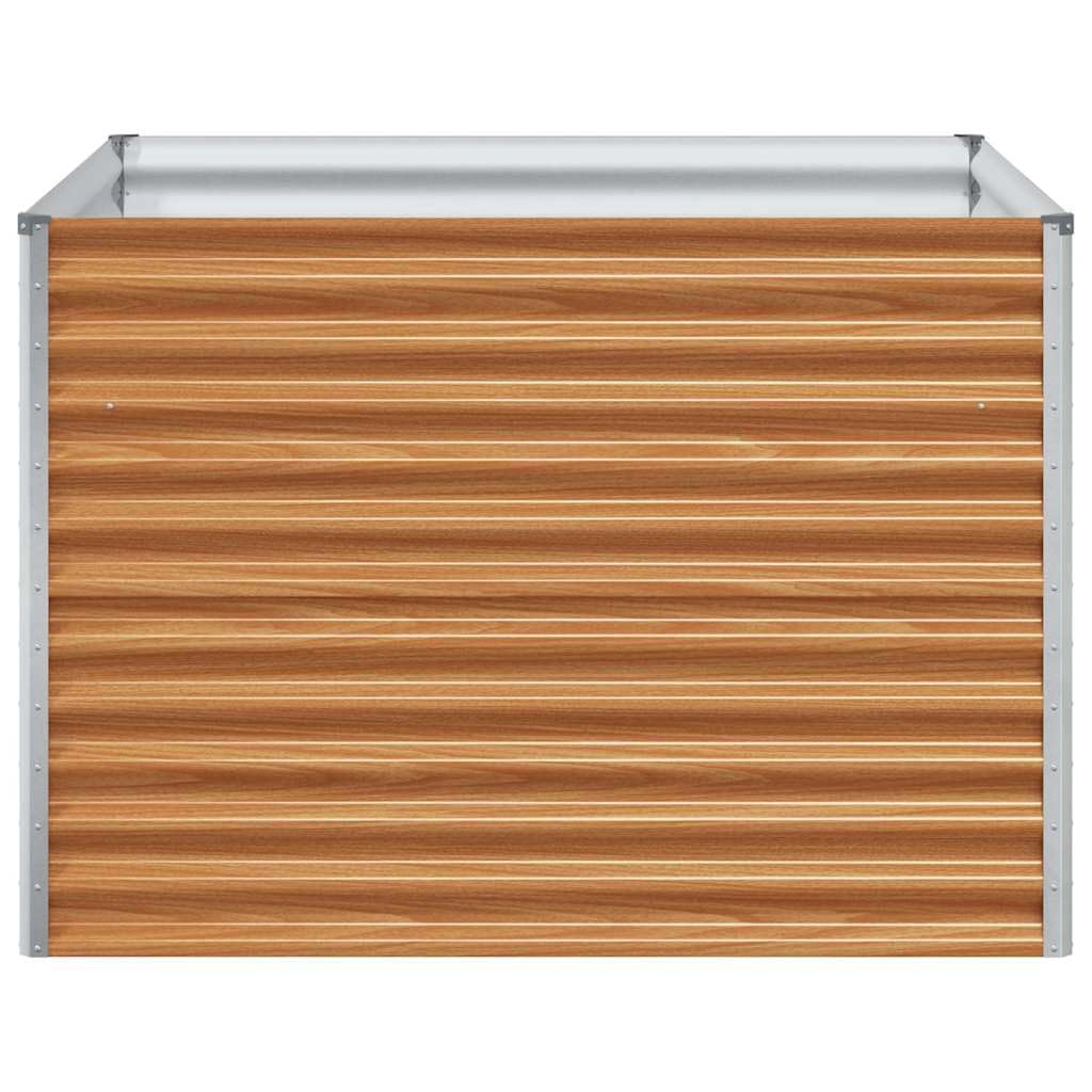 Jardinera de acero galvanizado, color marrón claro, 98 x 100 x 68 cm, jardinera, jardinera, hierbas, cultivo al aire libre, terraza, balcón, resistente a la intemperie y a las heladas, con