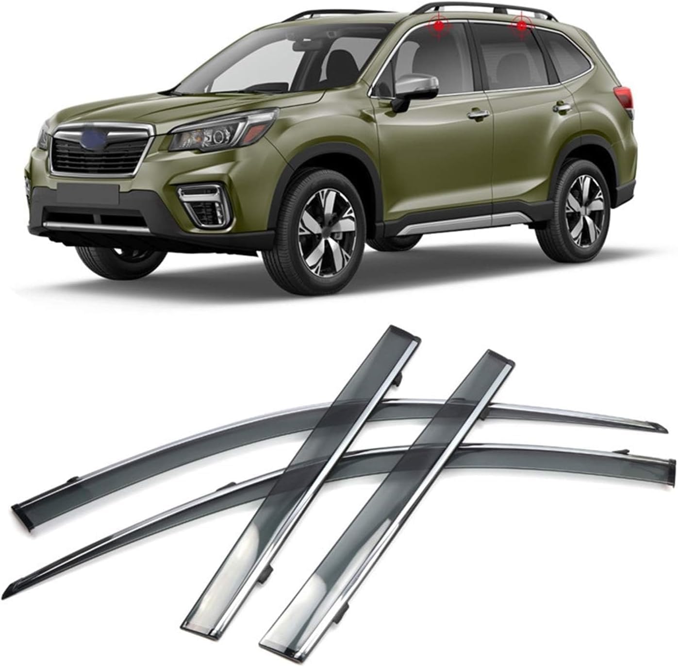 PANXUC Car Wind Deflectors for Forester 2019 2020, Side Window Wind Rain Deflector Window Visor Sun Rain Guard Smoke Guards
