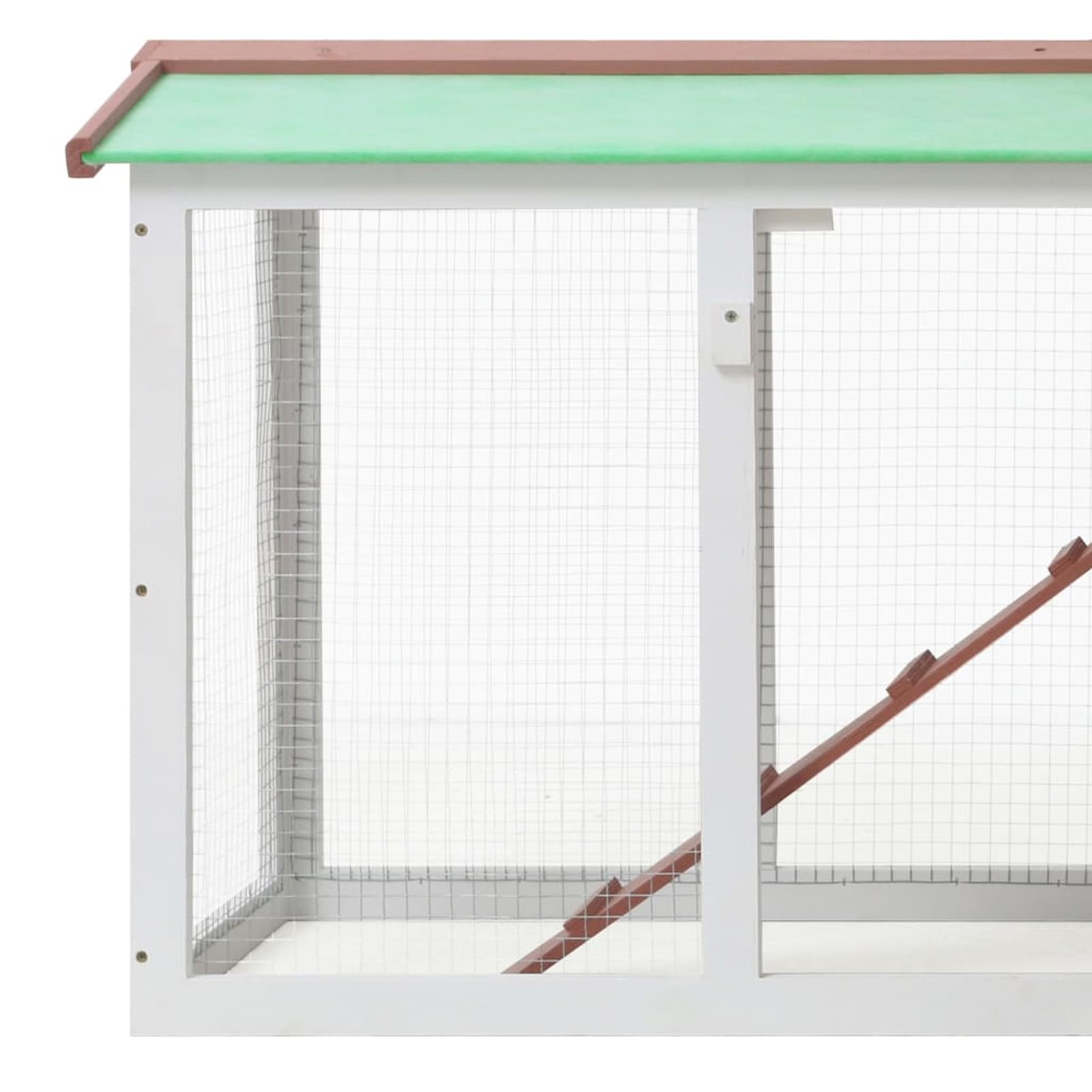 BAZZI Jaula para conejos, jaula para conejos, jaula para conejos, conejos para exteriores, grande, marrón y blanco, 145 x 45 x 84 cm, madera