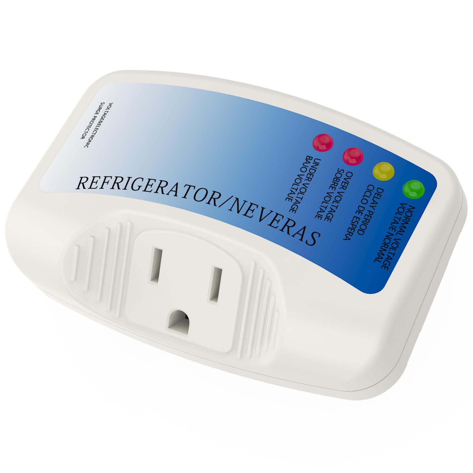 Refrigerator Surge Protector, CNAODUN Home Appliance Single Outlet Power Surge Protector Voltage Brownout Outlet Suitable for PC/TV/Refrigerator 120V 15A(1 Pack)