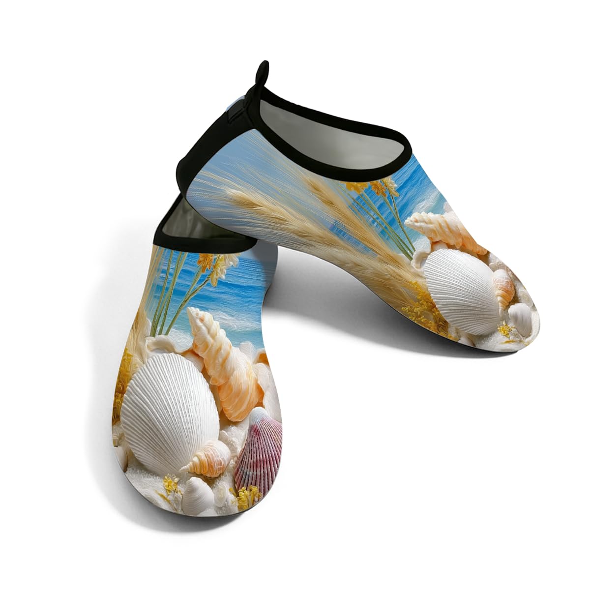 Calzado acuático de playa unisex transpirable con estampado de conchas marinas 8