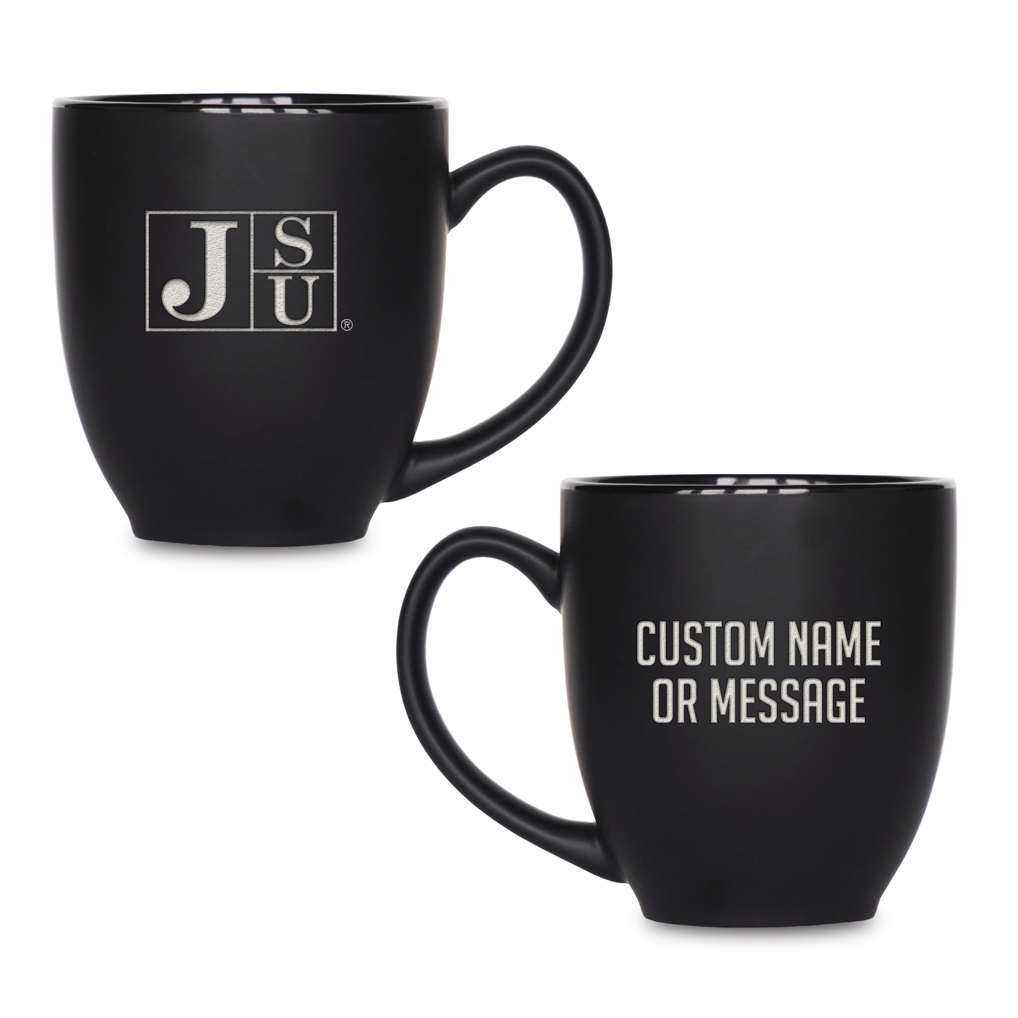 Rico Industries NCAA Primary 15-Oz Personalized Matte Black Bistro Mug - for Hot or Cold Drinks
