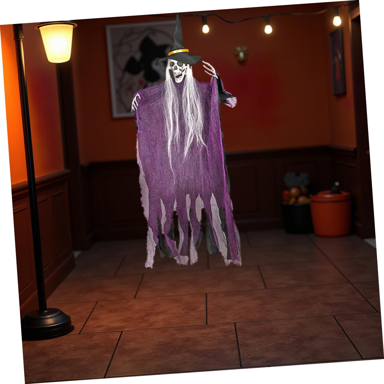 ibasenice 4 Sztuki Szkielet wiszący dekoracja duchów dekoracje szkieletu halloween wiszące ozdoby czaszki halloween wiszące dekoracje czaszki wisząca ozdoba nawiedzonego domu żelazo