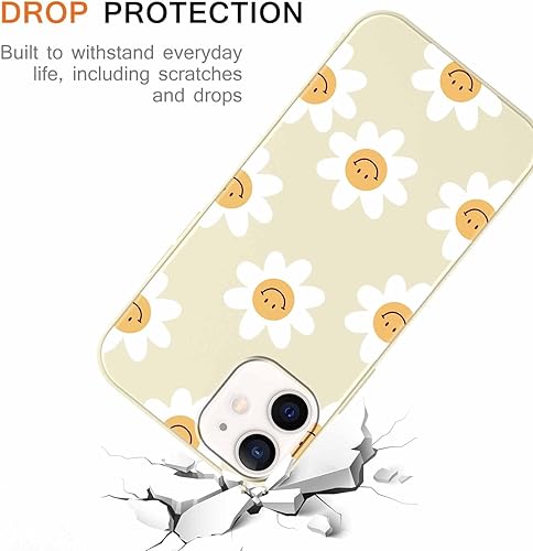 Miniatura 5 de Paquete de 2 bonitas fundas de teléfono con diseño de margaritas para iPhone 1212 Pro de 6.1 pulgadas, diseño estético de silicona suave, delgada,