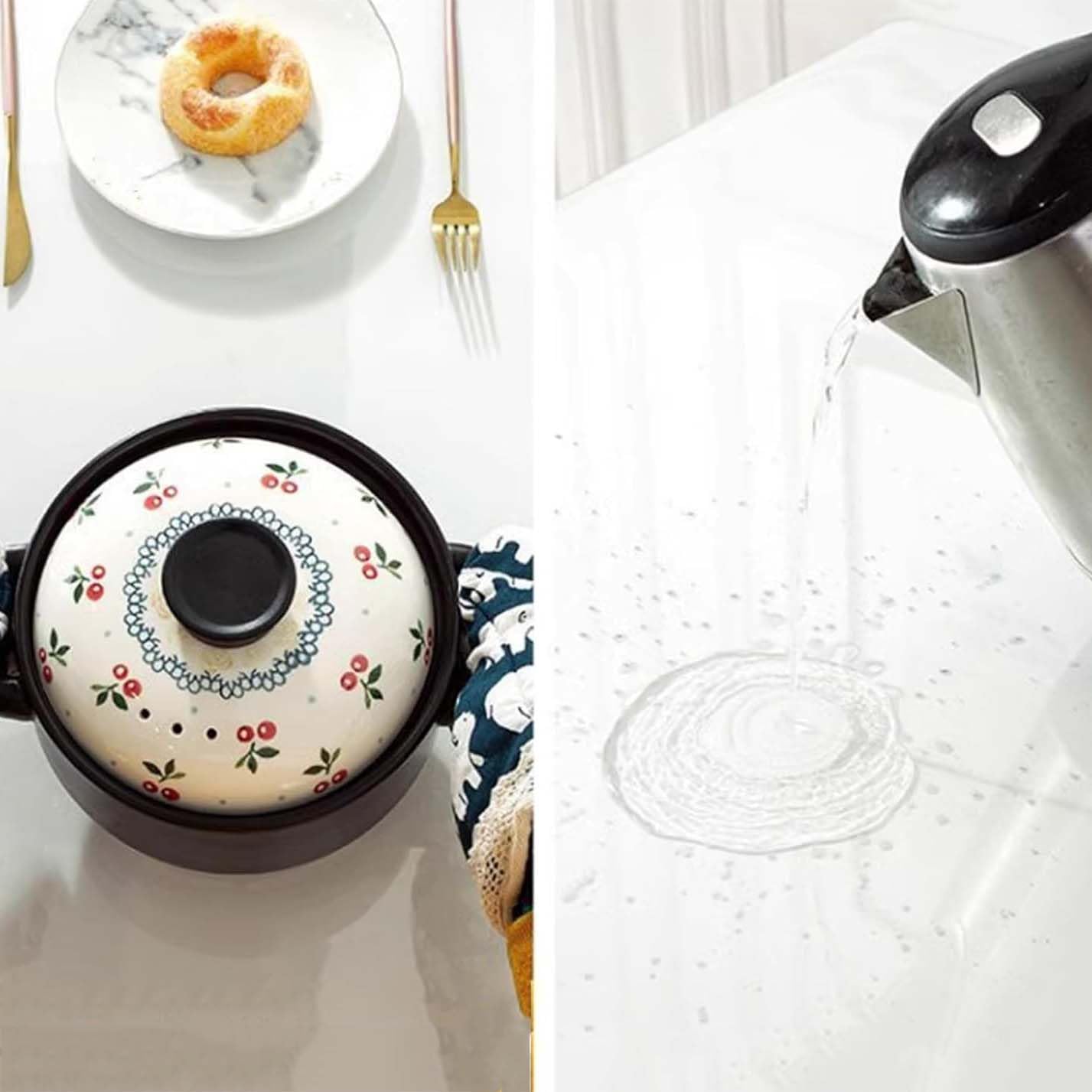 Trasparente Copritavolo 160cm/63in, Tovaglia Trasparente Rotonda PVC Spessore 3mm, Protezione da Tavolo Trasparente Impermeabile Antimacchia, per tavolino da caffè, Tavolo da Pranzo