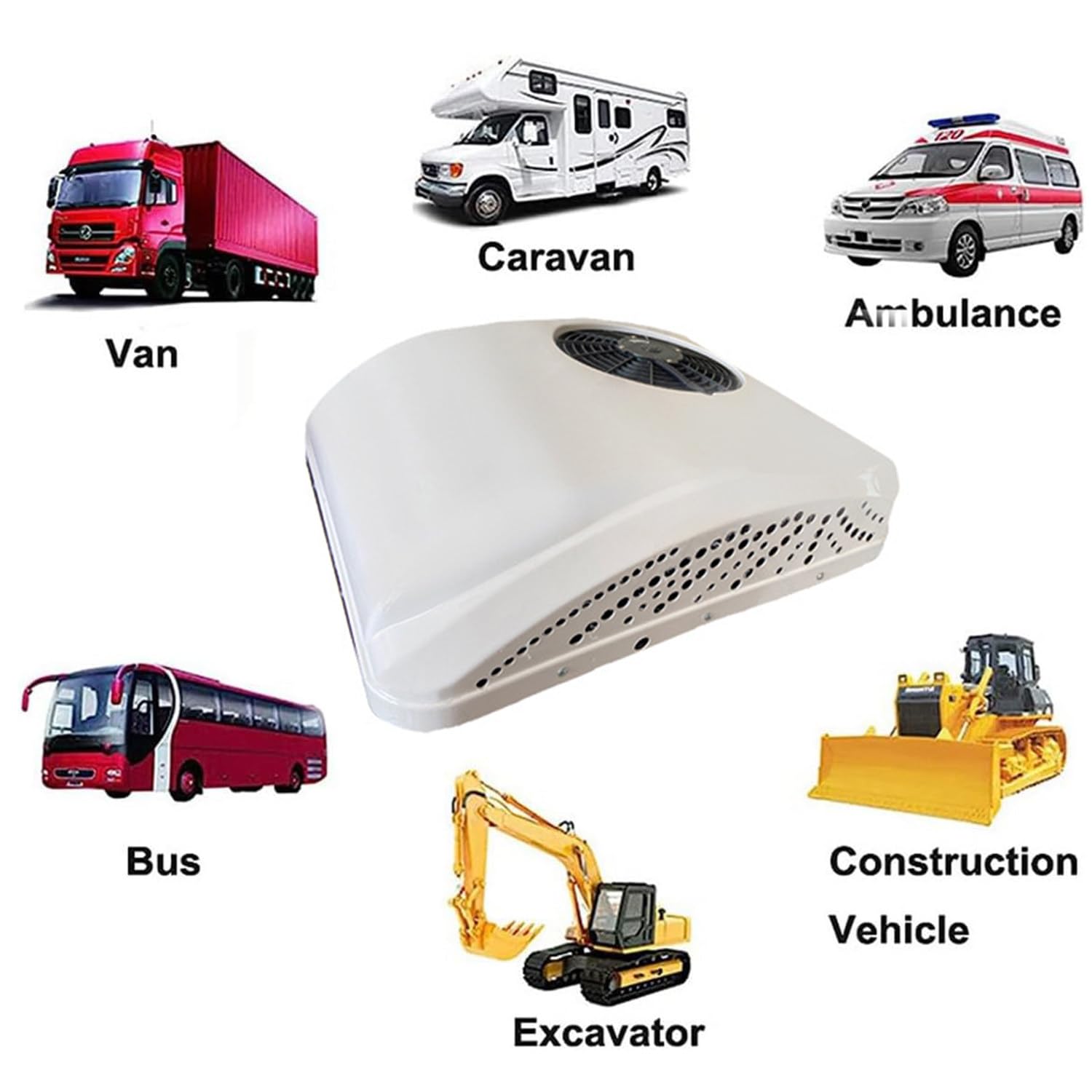 Qiang DC Climatiseur 2 en 1 de Toit RV avec Refroidissement et Chauffage - Système électrique pour Camping-Car, Voiture, Camion, Camper, 12V