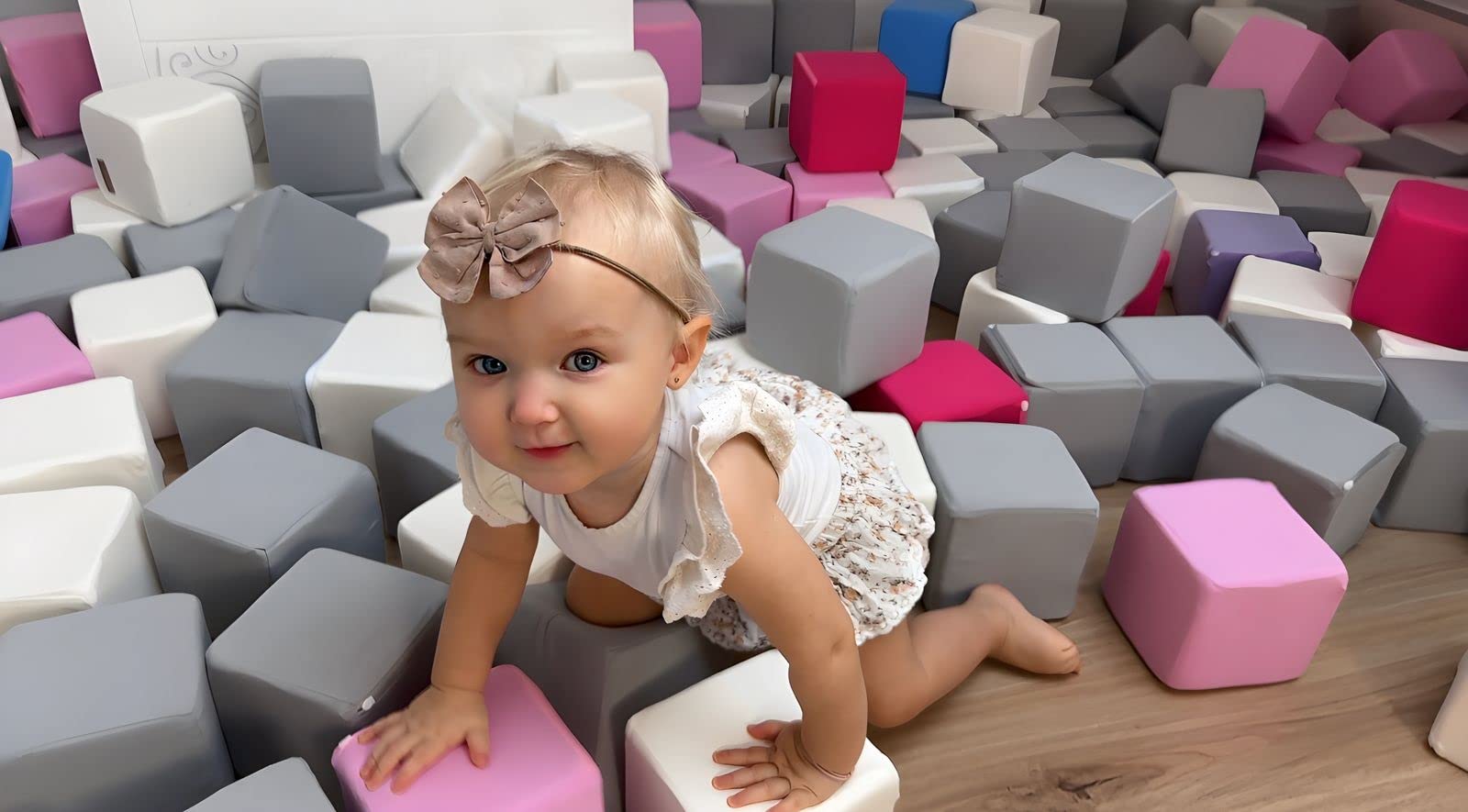 Velinda Set completo Piramide blocchi 45 elementi mattoni in schiuma bambino gioco asilo (colore: bianco,blu,grigio)