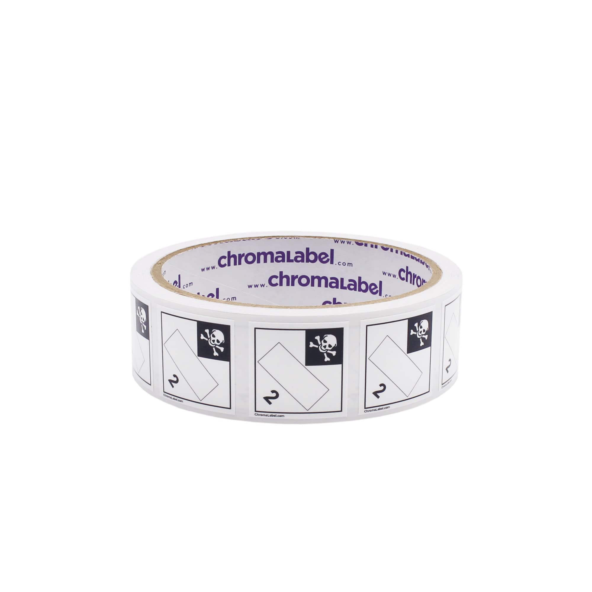 ChromaLabel2 by 2 Permanent Durable Square D.O.T. Hazard Labels, Hazard Class 2 Blank Label, Black Triangle, 100/Roll