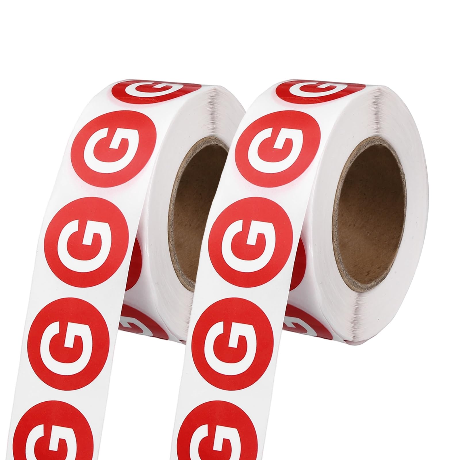 PATIKIL 1" Letter Stickers, 1200Pcs Alphabet Stickers Letter G Round Labels Small Vinyl Self Adhesive Label Circle Decals 2 Roll Capital Initial for Office Home Organize Inventory, Red