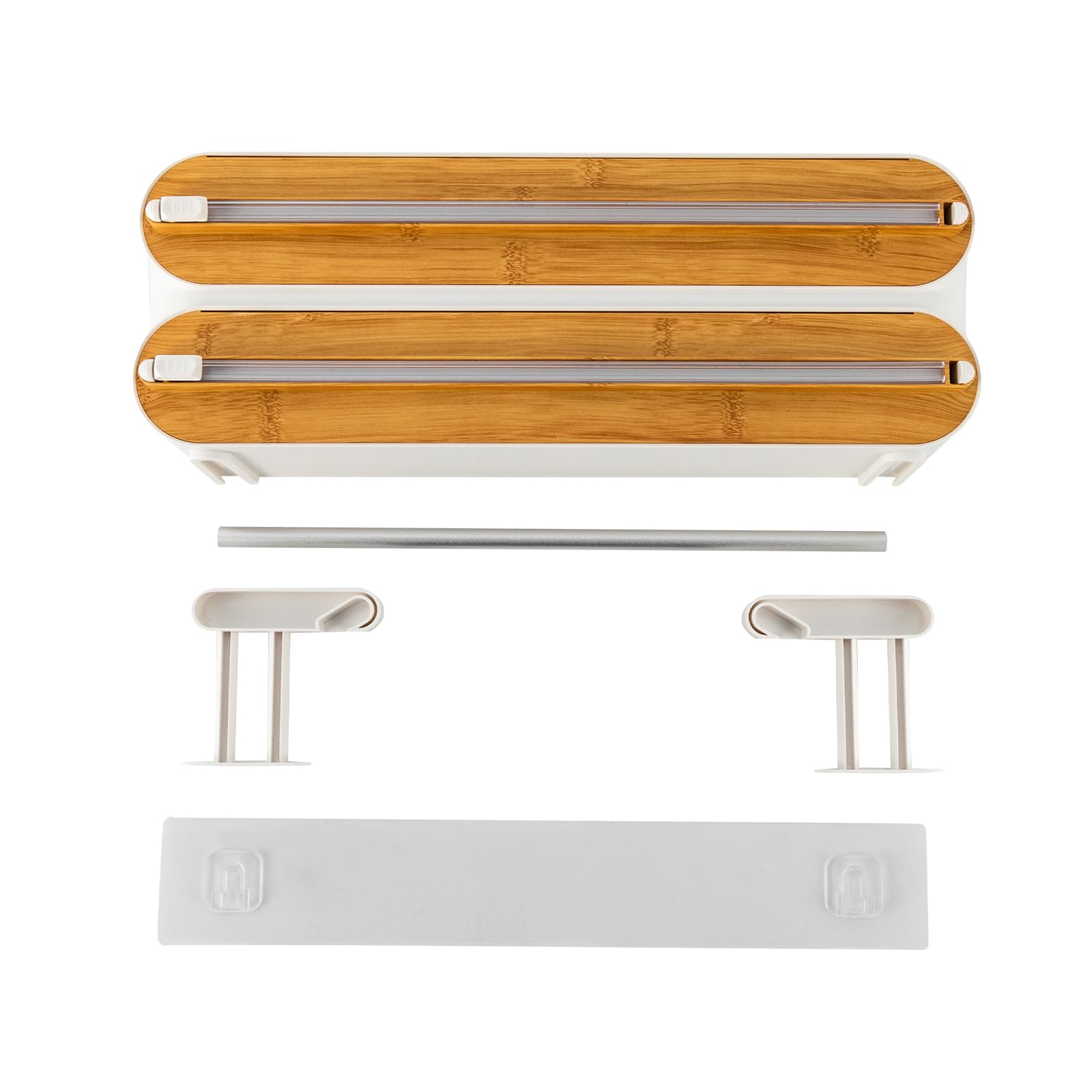Dispenser 3 in 1 per cucina, frigorifero | Porta rotolo di carta da cucina, porta rotolo di carta da cucina, portarotolo da parete in alluminio