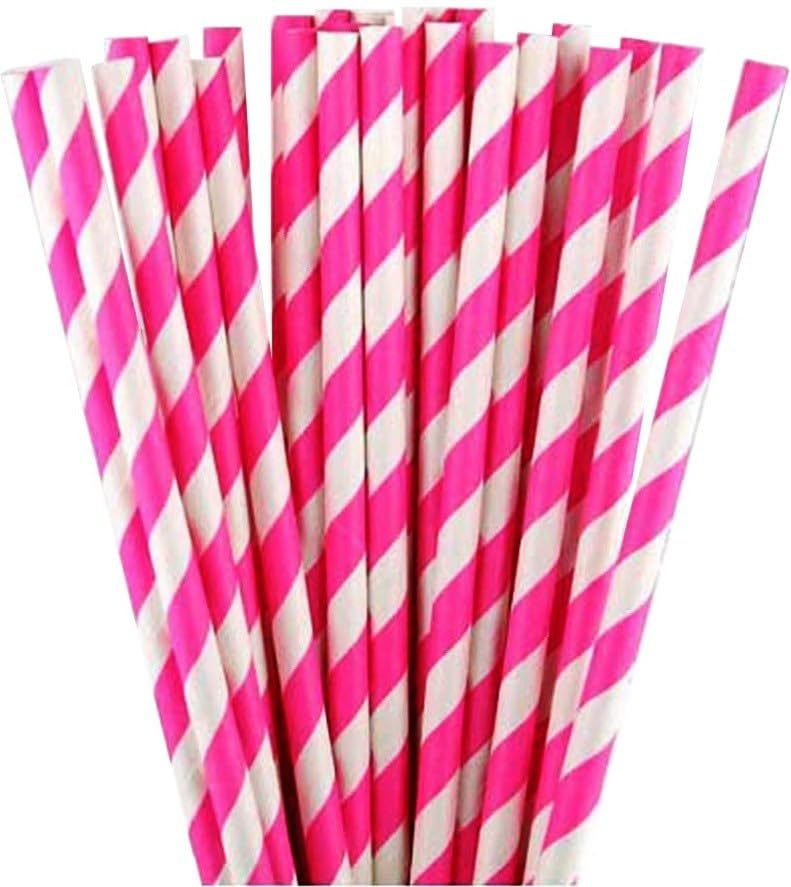 ASTRELLA Straight Drinking Straws | Disposable & Durable Straws for Beverages | Pack of 50 (Pink)