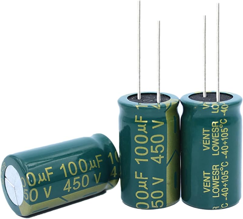 Condensador electrolítico de 5 piezas 450 V 100 UF, condensadores electrolíticos de aluminio de alta frecuencia para refrigerador, TV, monitor LCD
