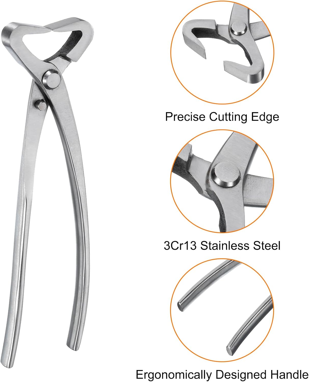 HARFINGTON Bonsai Concave Cutter 8 Inch 200mm Bonsai Tool Branch Cutter Bonsai Modeling Gardening Scissors for Branch Cutting, Silver
