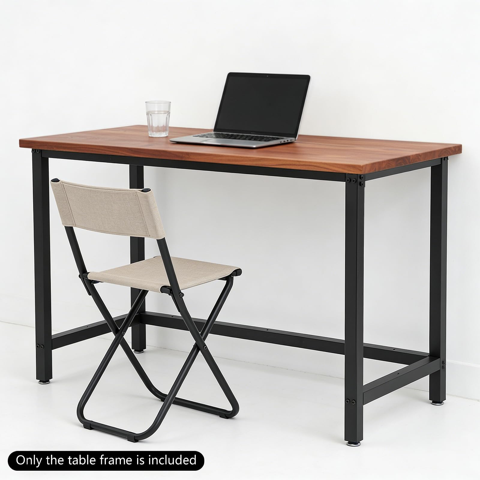 Estructura de banco de trabajo, estructura de mesa nivelable, banco de trabajo de pie, marco de hierro estable, almohadillas ajustables, bordes redondeados, para montaje en taller, garaje