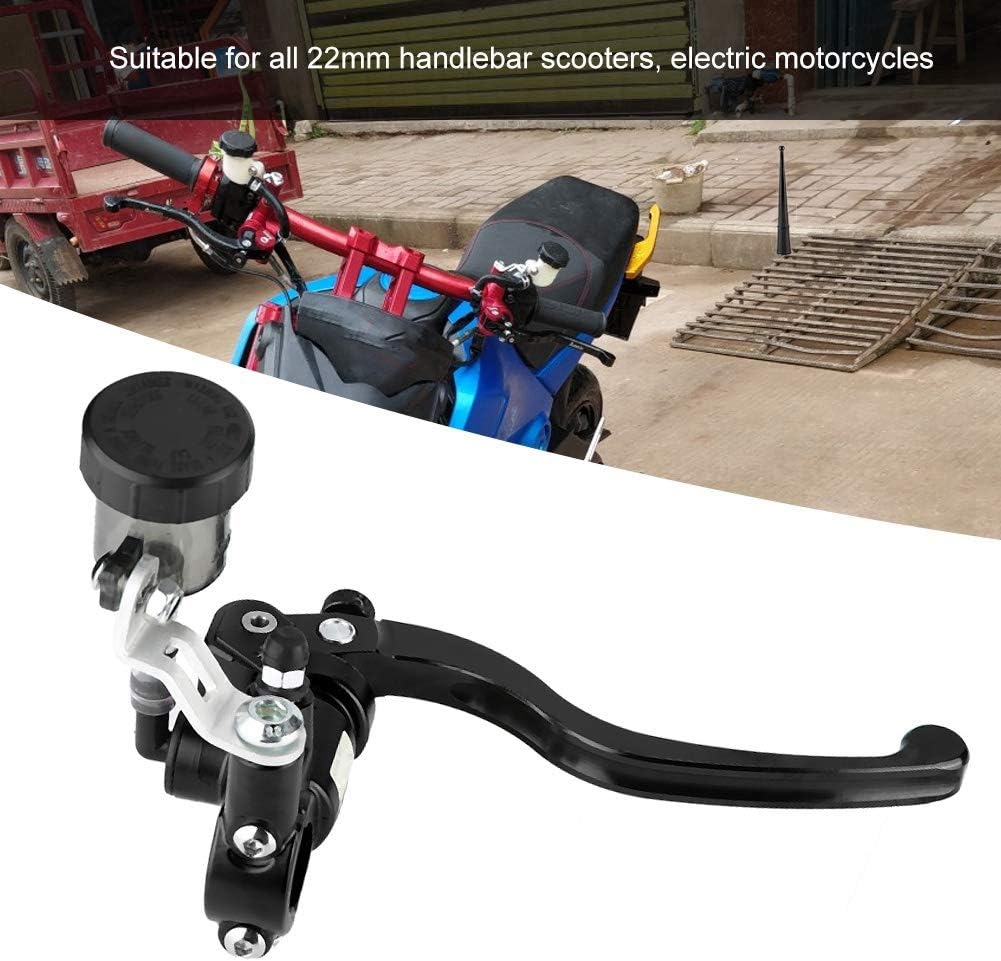 KIMISS Universal 7/8 inch 22mm Left Motorcycle Hydraulic Clutch Lever Master Cylinder Straight Push Brake Pump(Black)