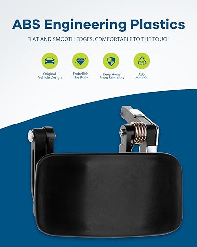 Miniatura 5 de LUJUNTEC Manija de puerta exterior de repuesto para lado del conductor trasera para 1999-2002 Quest Negro