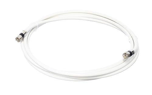 Miniatura 2 de THE CIMPLE CO Cable coaxial de cobre macizo de 15 pies, color blanco, cable coaxial RG6 con conectores, F81RF, coaxial digital para audiovideo, TV