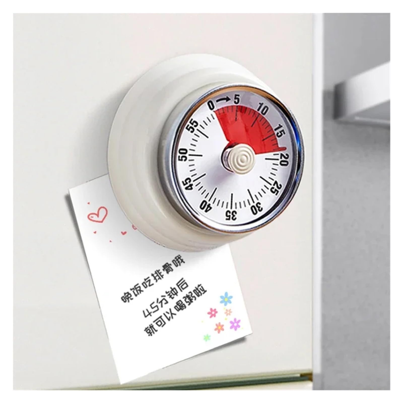 minutnik, Kitchen Timer Mechanical Reminder Round Time Alarm Clock Countdown Magnetic Suction Visualization(Yellow)