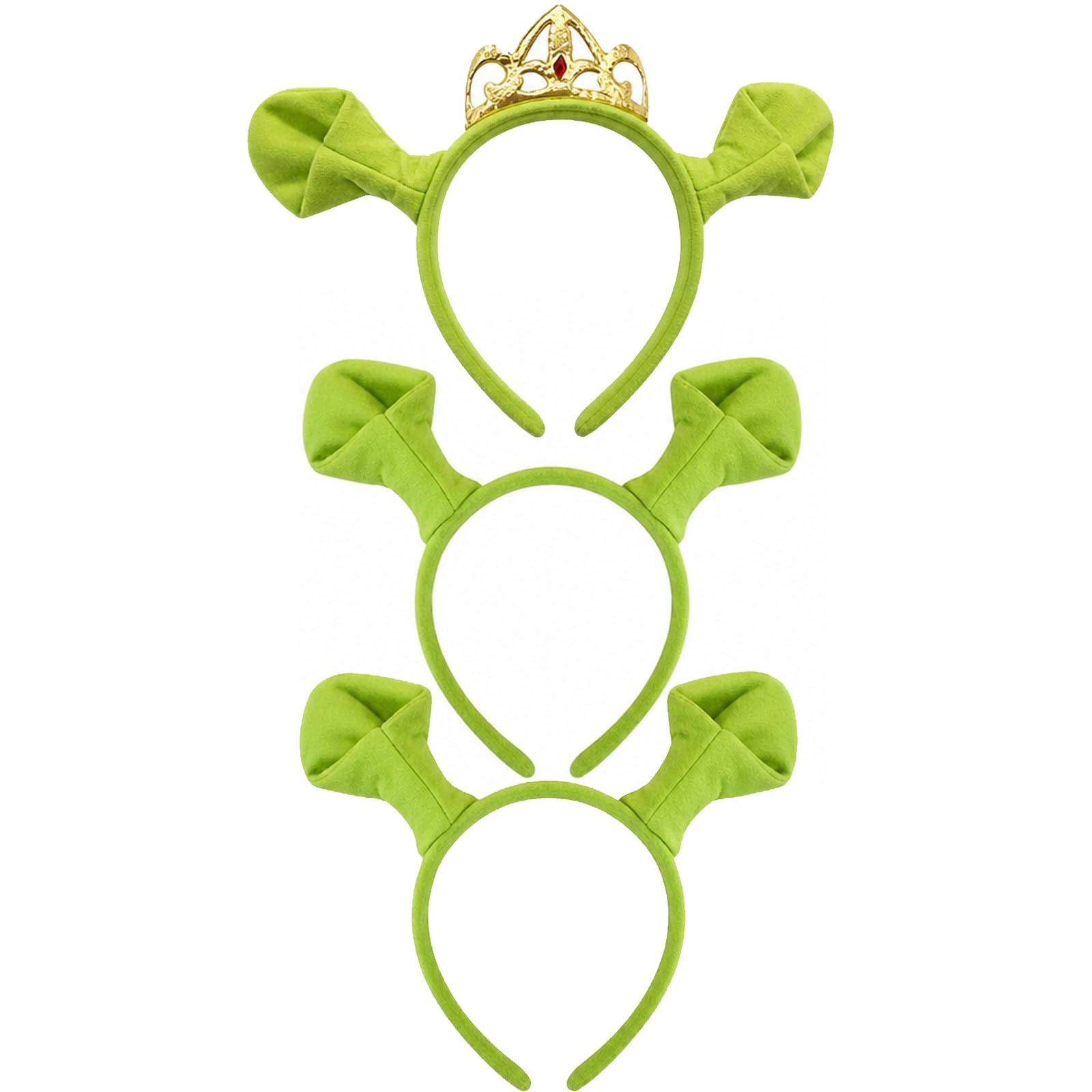 BLBATBK 3 PCS Fantasy Character Headband, Themed Party Accessories for Role-Play Events, 3 Distinctive Designs Including Crown-Style and Standard Ears, Ideal for Costume Parties and Daily Routines