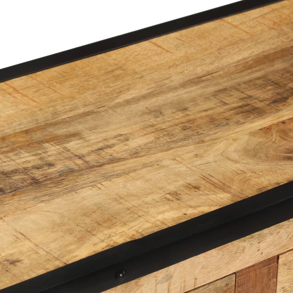 Kredens 80 × 31 × 71 cm szorstkie lite drewno mango, komoda na korytarz, szafka komodowa, szafka na pranie do sypialni