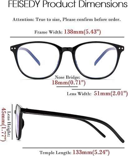 Miniatura 5 de FEISEDY Gafas de lectura progresivas multienfoque para hombres y mujeres, computadora con bloqueo de luz azul, lectores B2557