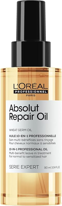L'Oréal Professionnel Absolut Repair 10-in-1 Oil – For Dry Hair, 3.04 Fl Oz