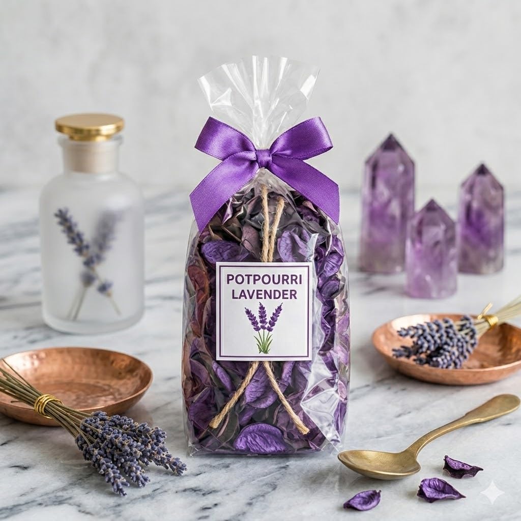 AIR O Matic Scented Lavender Potpourri Bag Standard Size – Premium Dried Flowers, Citrus Botanicals & Decorative Bowl Filler for Home Fragrance, Living Room Décor & Gifting 4
