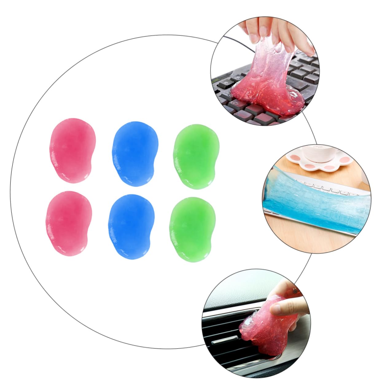 NUOBESTY Detailreinigungsgel Tastatur Reinigungsgel 20 Stück Reinigungsgel aus Gel mit Starker Haftkraft für Reinigung von Computertastaturen und Elektronik Praktisch und Zufällige Farbe