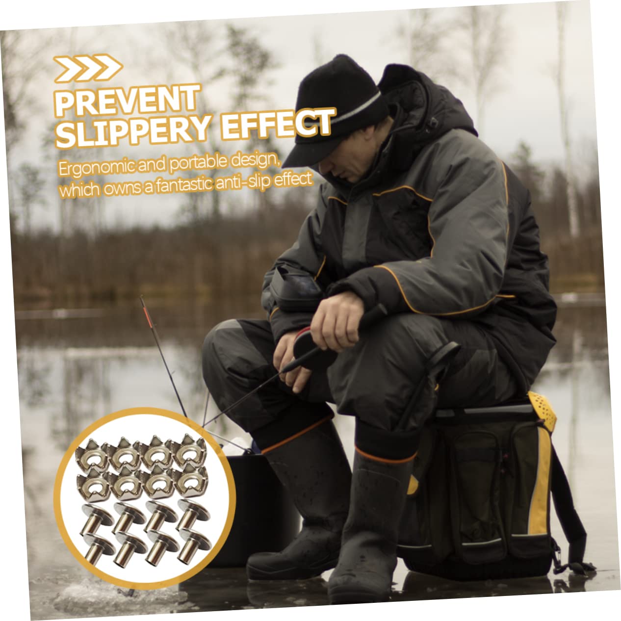 FRCOLOR 100pcs Ice Cleats for Boys and Girls Boots Skid Proof Shoes Grippers Practical Crampon Spikes for Winter Outdoor Activities