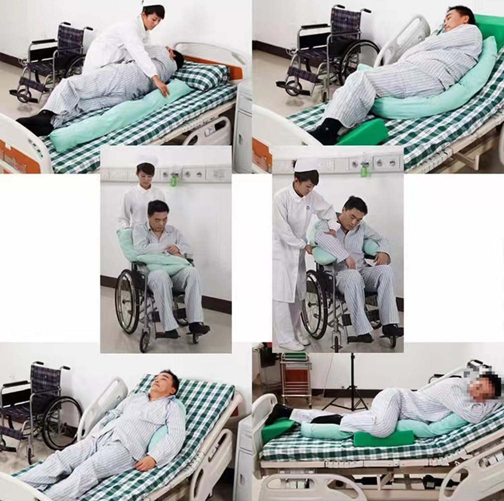 Cuscino Multiuso per Piaghe da Decubito, Reclinazione Laterale Assistita per Pazienti Allettati Tre Segmenti Cuscino di Rotazione Antidecubito Cuscino di Posizione per Anziani