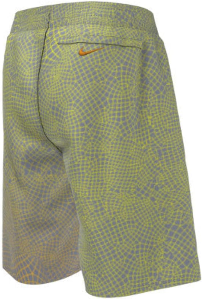 Nike Swim Boys' Grid Swoosh Breaker 7" Volley Shorts Sundial LG (14-16 Big Kids) / Sundial Green