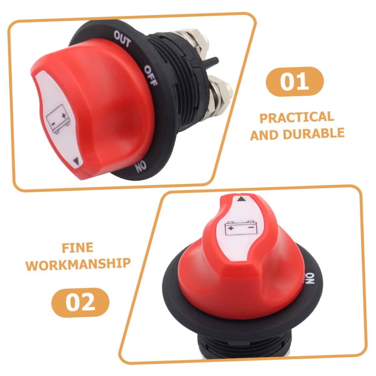 BESPORTBLE 2pezzi Interruttore Scollegamento Batteria Per Auto e Camper Protezione Contro Perdite e Corrosione Design Semplice e Affidabile Facile Da Utilizzare e Resistente Nel Realizzato