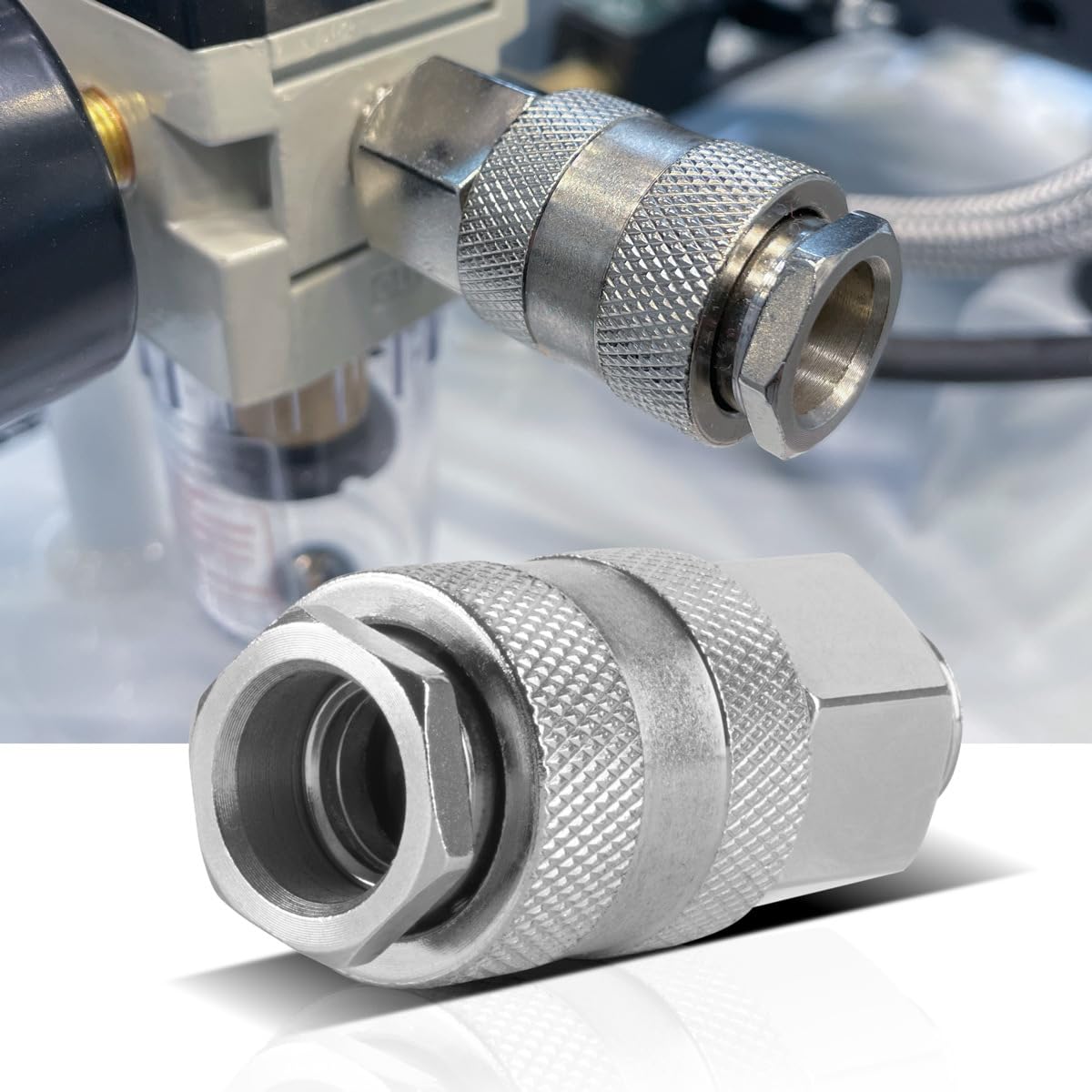 Distribuidor De Aire Comprimido En Y - De Latón, Con 2 Conexiones Rápidas 1/4", Para Compresor, Presión Hasta 20 Bar