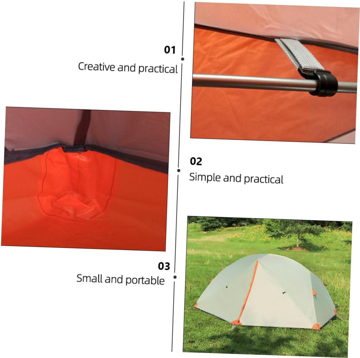 Double-Layer Camping Tent Waterproof Shelter Tent Aluminum Poles for Two Persons
