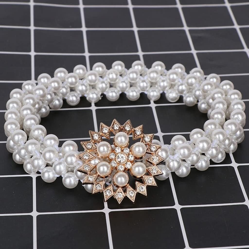 Embrasse de Rideau élastique en métal avec Perles - Élégante Corde de Rideau en Alliage pour décoration d'intérieur, 65 cm