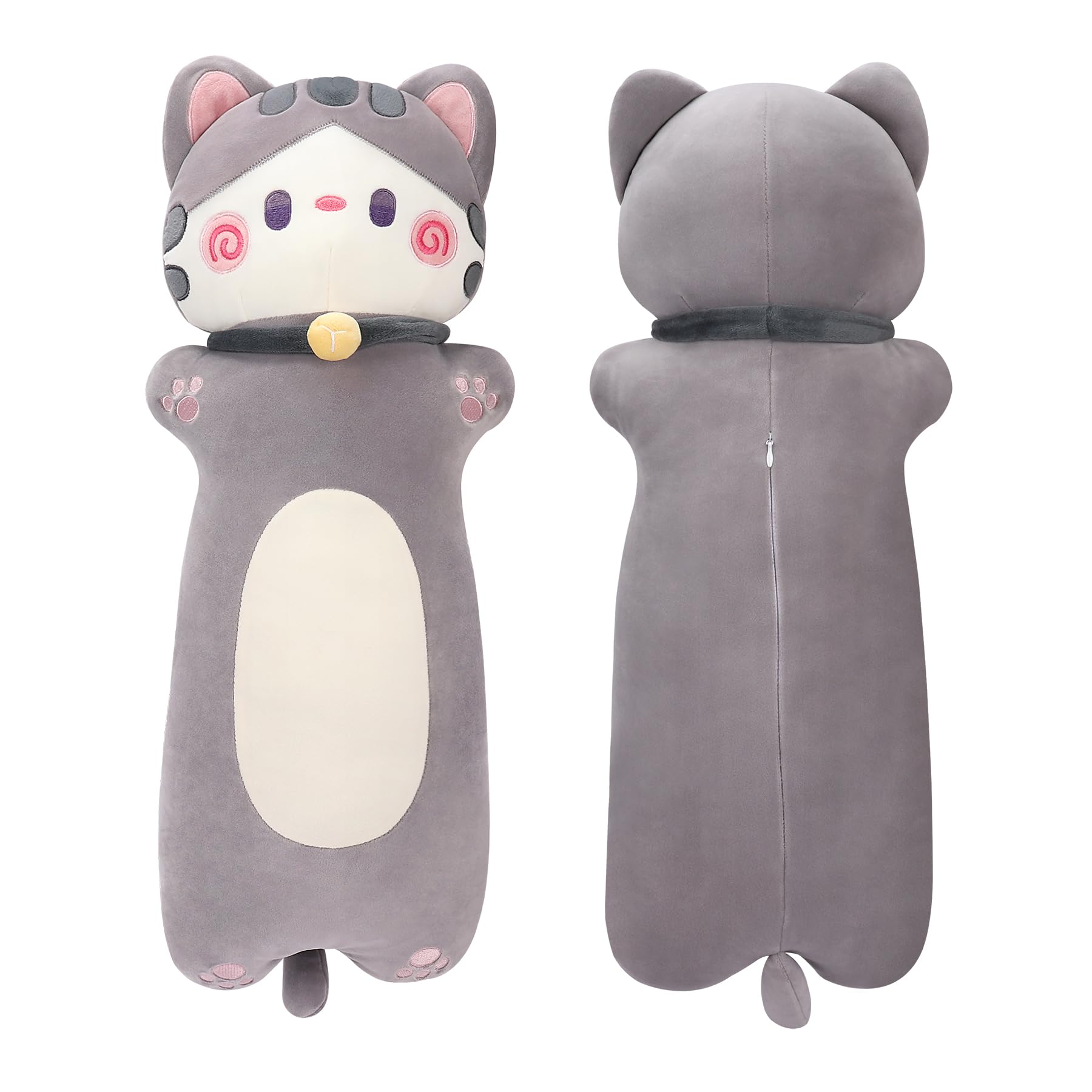 Achwishap Long Creamy Cat Plush 27.5", Cute Cat Stuffed Animal, Cuddly Hugging Kitten Plushy, Super Soft Sleeping Body Pillow, Sweet Plush Toy Gift at Birthday Easter