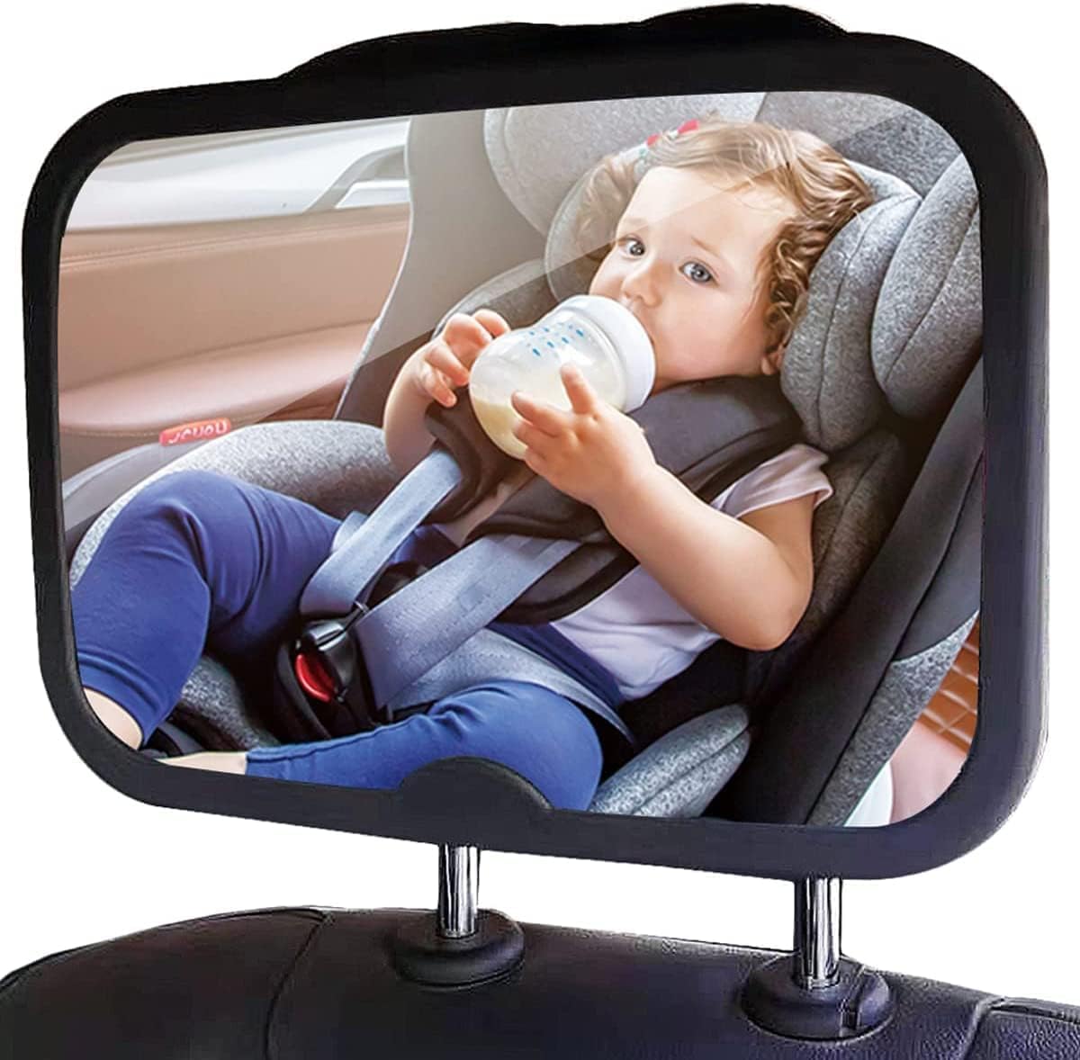 ChicAbode Baby Car Mirror for Back Seat, Car Backseat Safety Mirror, Shatter-Proof Acrylic Baby Mirror for Car with Wide Clear View, Easy to Install and Remove, for Baby Back Seat Child Seats