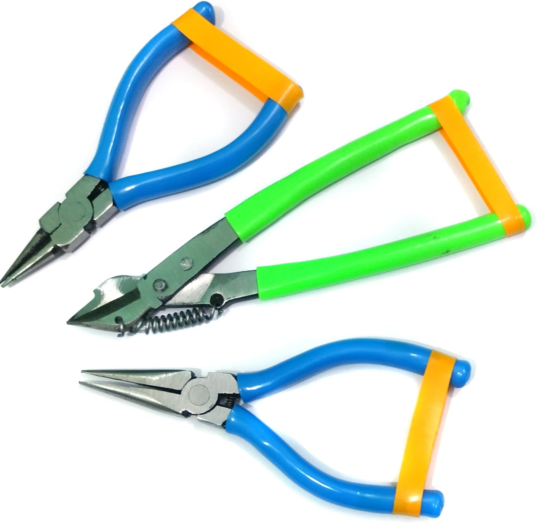 Jewellery Making Pliers Tools Flat Round Side Cutter Combo Tool Kit For Crafts Diy Making Supplies Wire Cutters And Wrapping Beading Purpose|Pack Of 3 Pliers,Multicolor