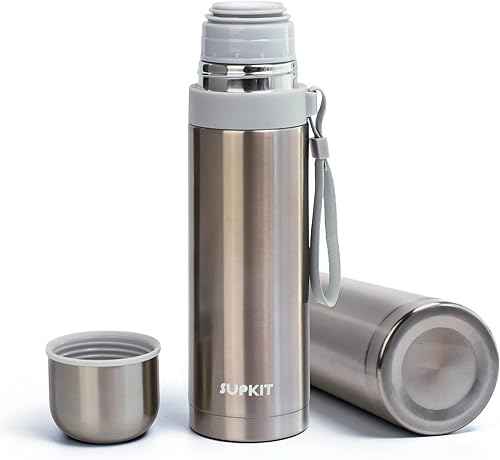 Botella termo de acero inoxidable soporte para bebidas calientes sin BPA taza aislada que mantiene el calor y el frío durante horas perfecta para