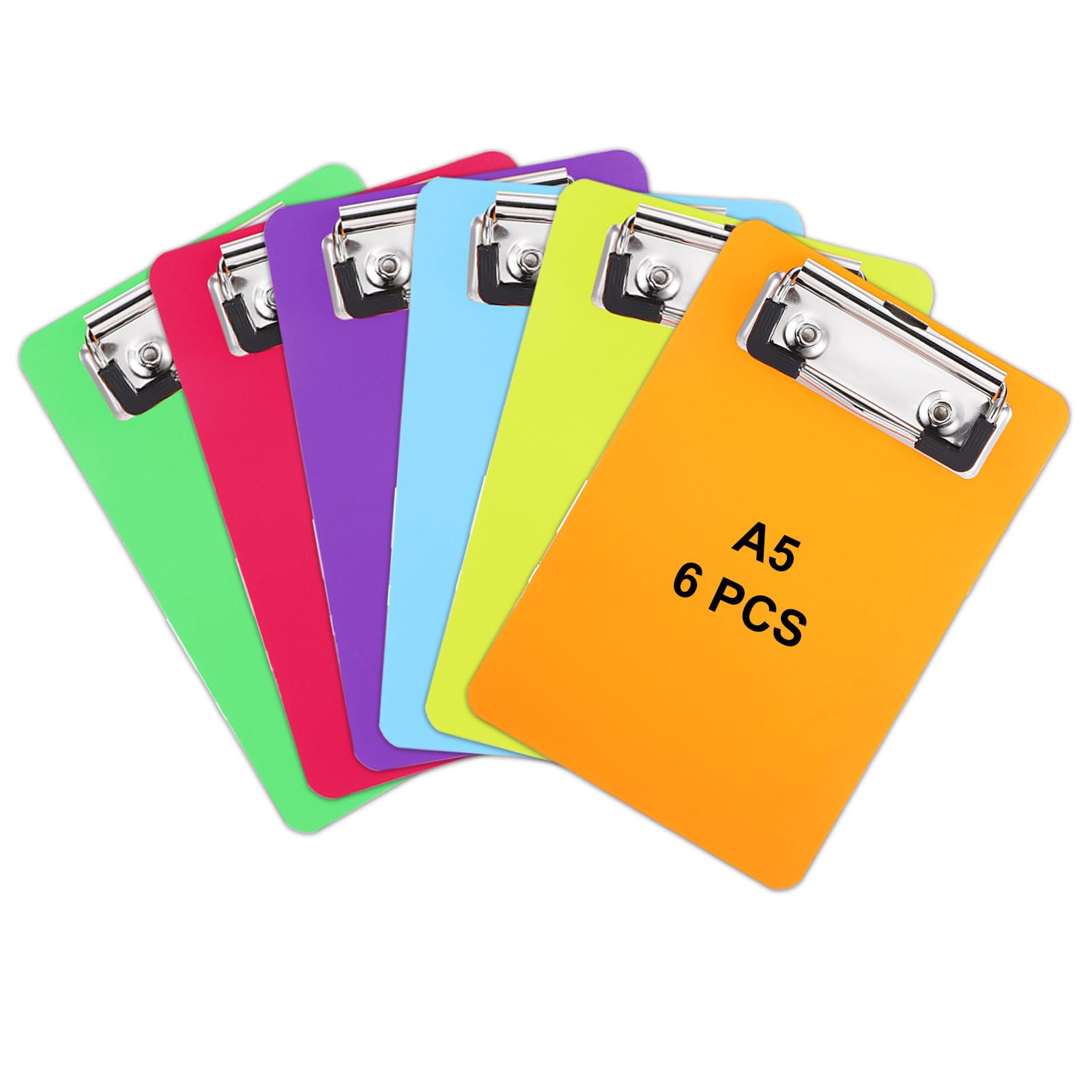 6-Pack A5 Clipboard, Clipboards with Hooks(Multicolor B)