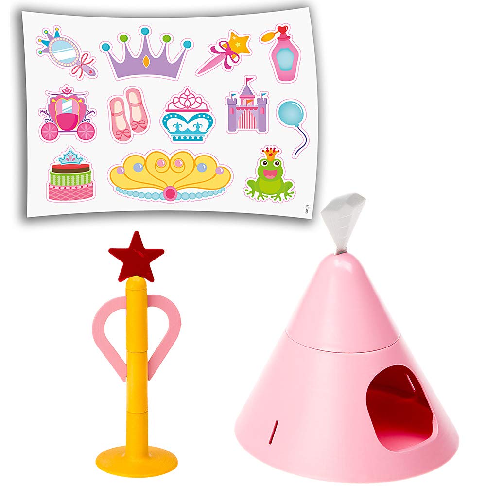 Ferplast Gabbia per Criceti CRICETI 9 PRINCESS, Gabbietta in Metallo Verniciato e Plastica, Adesivi e Accessori Inclusi, 46 x 29,5 x h 23 cm.