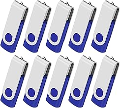 AreTop Plattenspieler USB 2.0 Speicher Flash-Laufwerk mit Speicher für Laptop / PC / Auto, 10 Stück 1GO blau