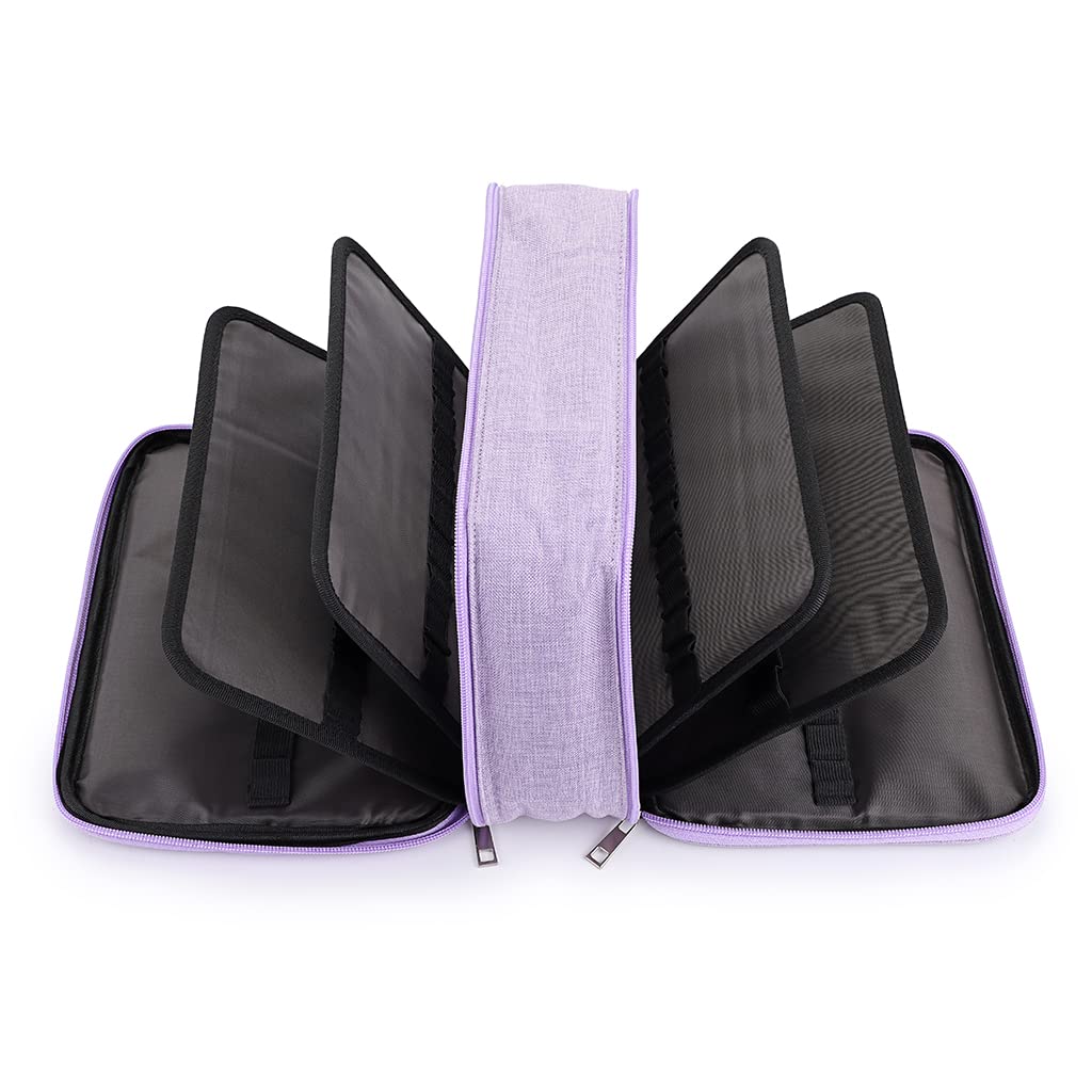 Sumree - Estuche de lápices de colores, 300 agujeros, bolsa de lápices, rotuladores, gran capacidad con doble cremallera, para dibujante profesional o aficionado, Púrpura 1, 30cm x 21cm x 10.5cm, Moda